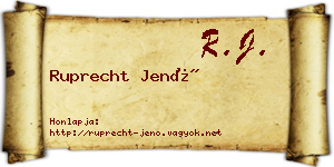 Ruprecht Jenő névjegykártya